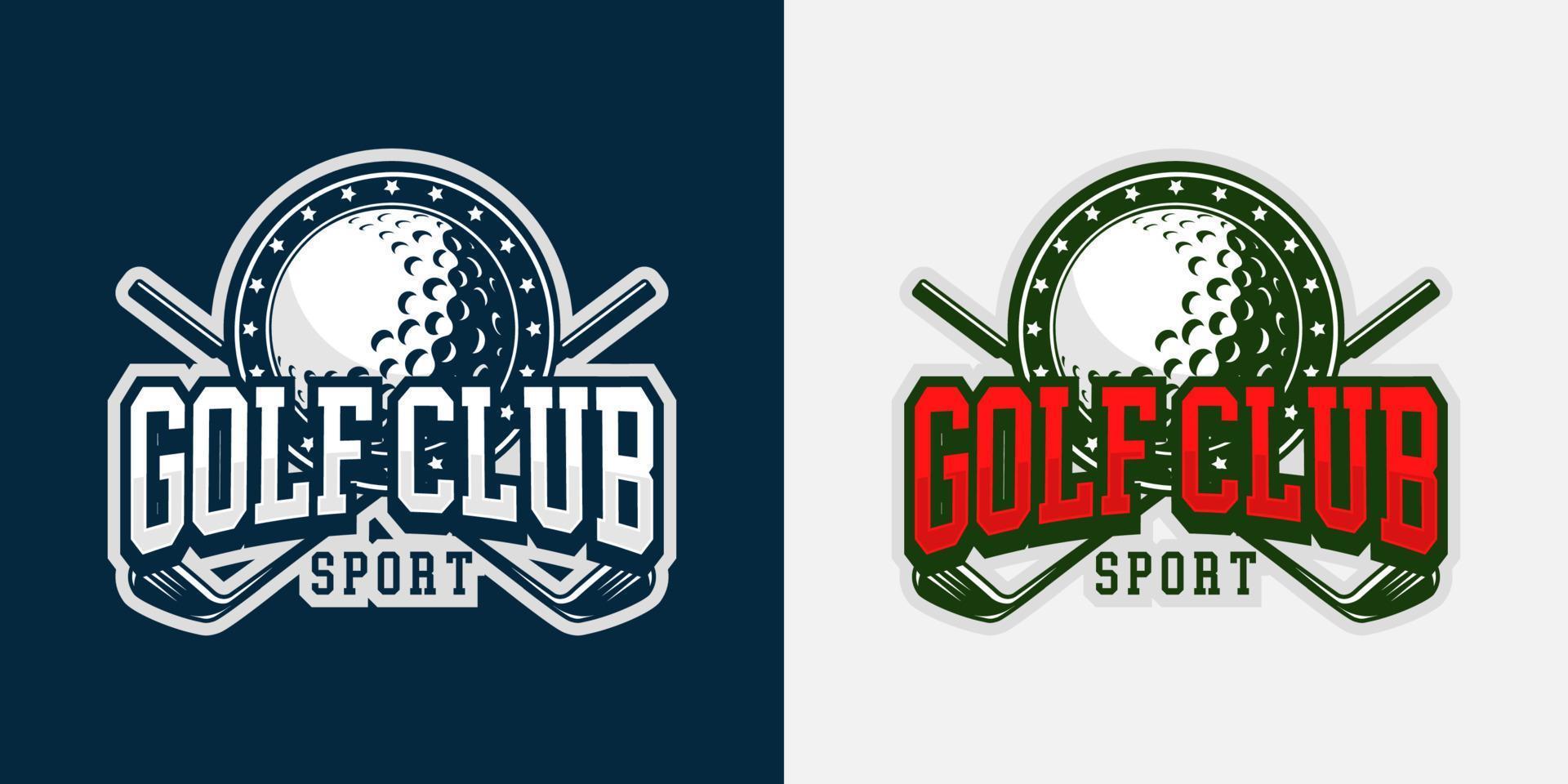 Golf-Logo-Vorlage. modernes Logo und Symbol des Sports. vintage und modernes konzept. fit für bekleidung, marke, logo, symbol, banner, abzeichen, emblem. hochdetailliertes Logo. Vektor eps 10