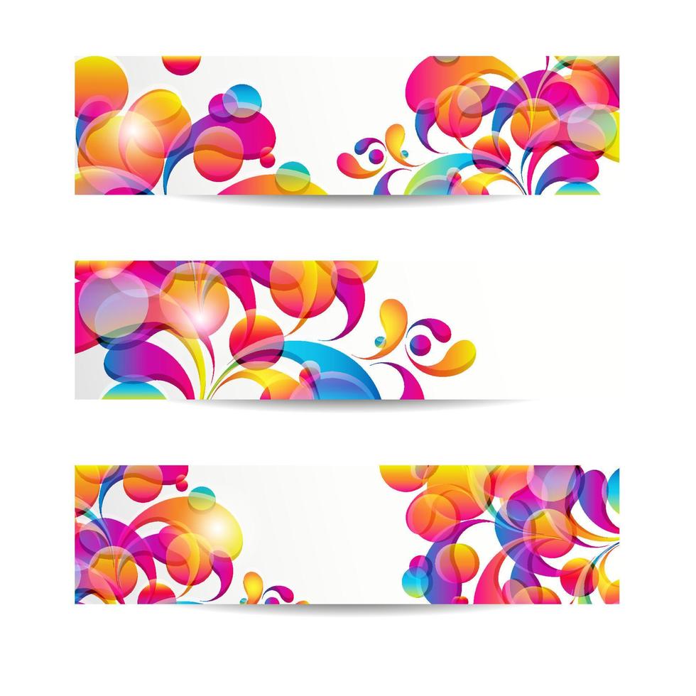 abstrakta webbbanners med färgglada båg-drop för din www-design vektor