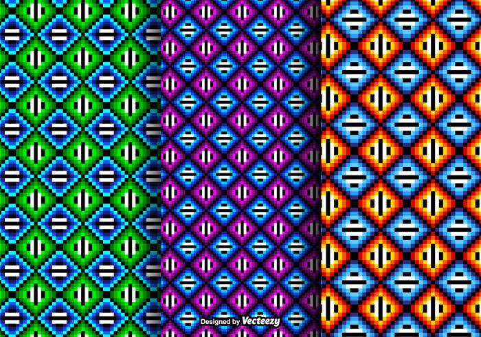 Gratis Färgglada Huichol Vector Mönster