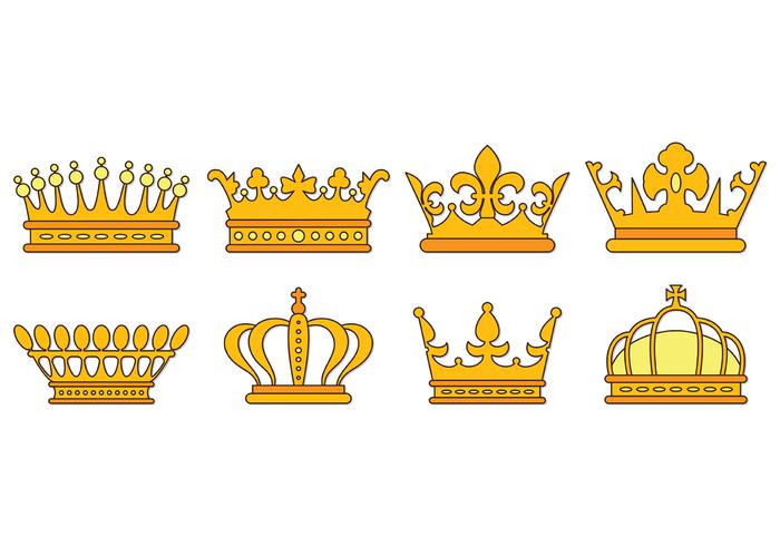 Set von britischen Crown Icons vektor