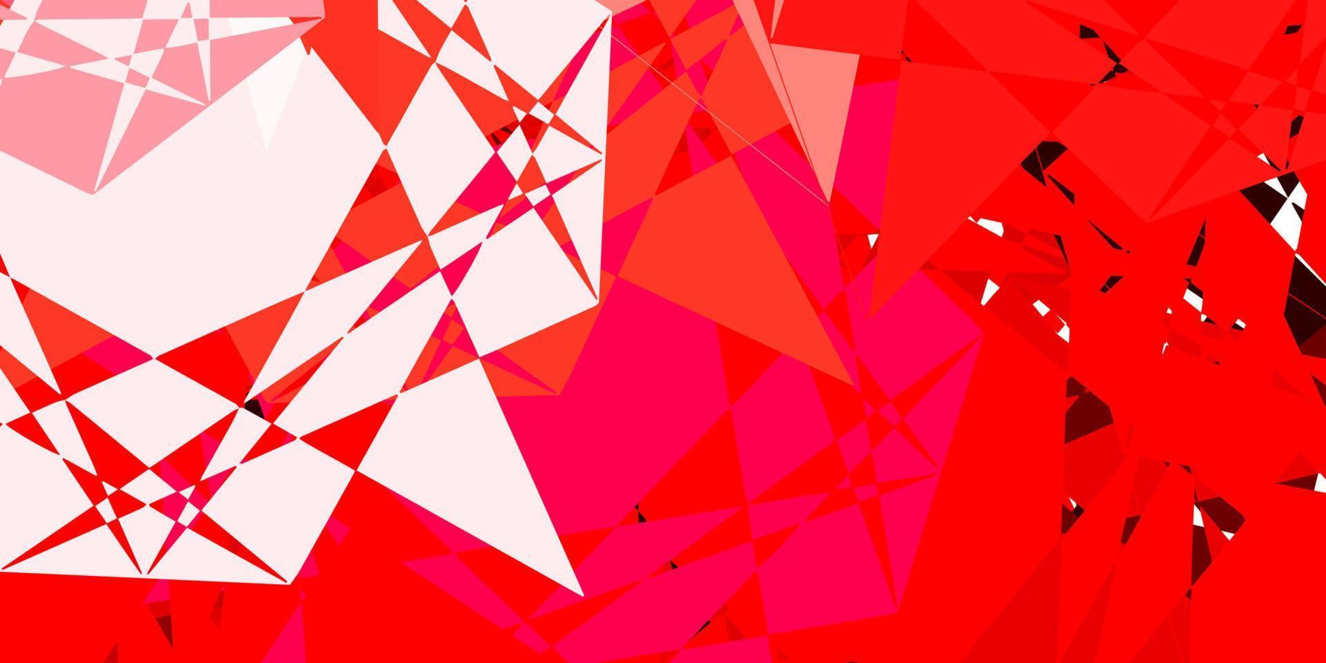 ljusröd vektor bakgrund med trianglar, linjer.