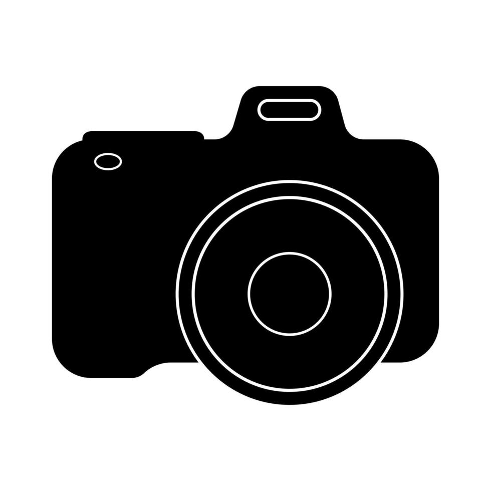 slr Foto kamera ikon främre se platt vektor logotyp