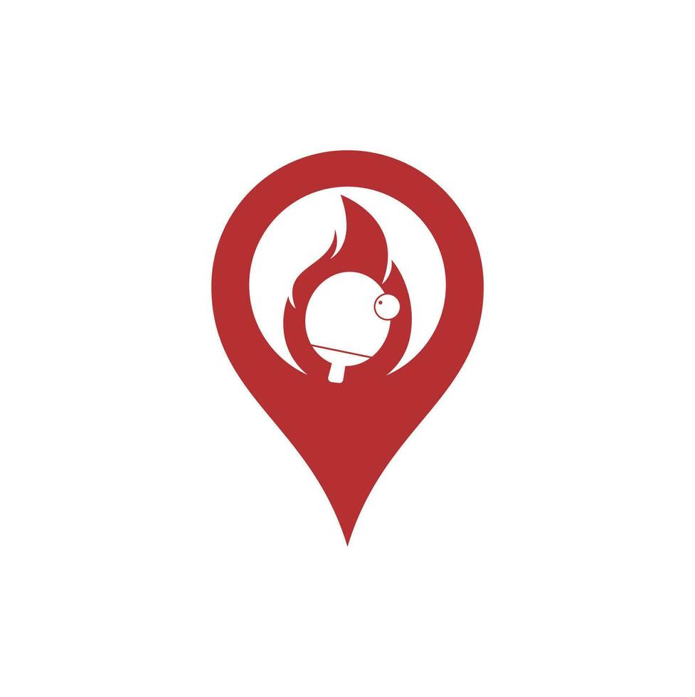 Brand- und Ping-Pong-GPS-Logo-Icon-Design-Vorlage. Tischtennis, Ping-Pong-Vektorsymbol vektor