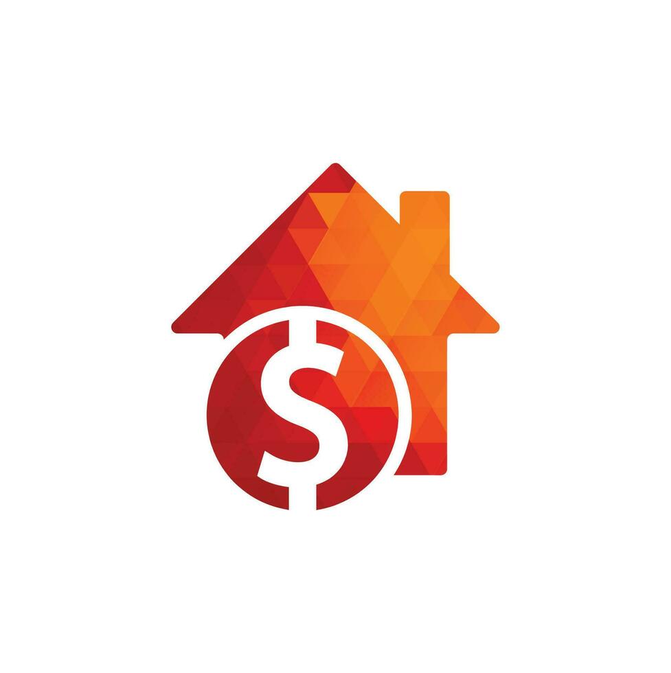 Home Pay-Logo-Vorlage-Design-Vektor. kombination aus münze und immobilienlogo. Geld- und Haussymbol oder -ikone vektor