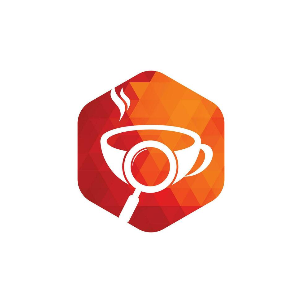 Suchen Sie nach Kaffee-Logo-Vorlagen-Design-Vektor. Kaffee-Lupe-Logo-Vorlagenvektor. vektor