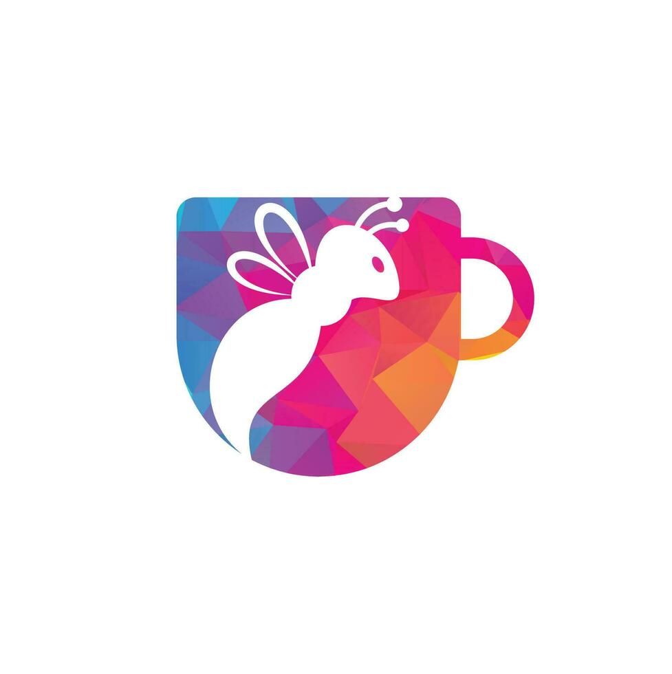Kaffeebienen-Logo-Inspiration. Designvorlage für Cafés oder Getränke. vektor