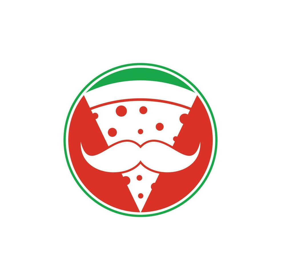 Pizza-Schnurrbart-Logo-Design-Vorlage. Herr Pizza-Logo-Design-Konzept-Vektor-Symbol. vektor
