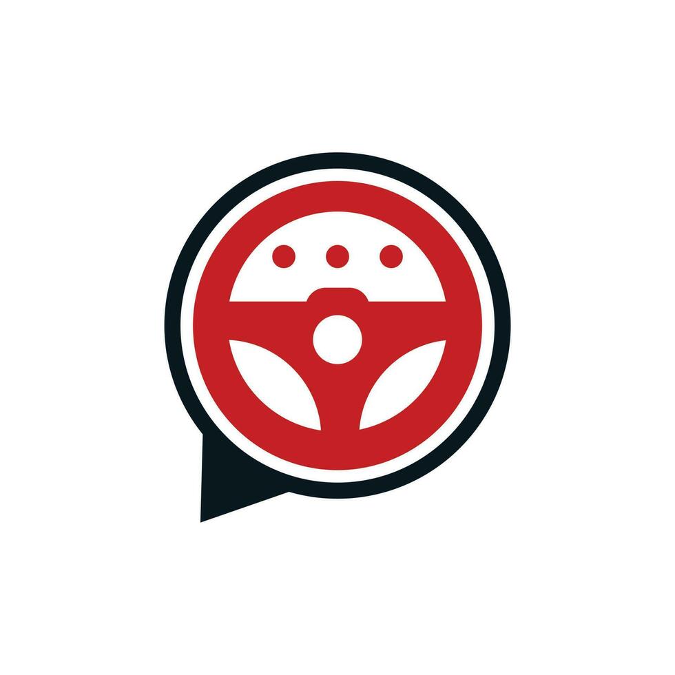 Chat-Treiber-Vektor-Logo-Vorlage-Illustration. Automobil-Chat-Vektor-Logo-Vorlage. vektor