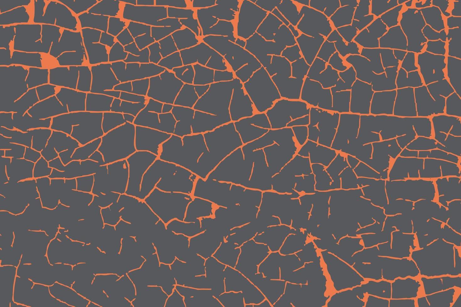 abstrakt svart bakgrund med skada orange jord sprickor vektor textur