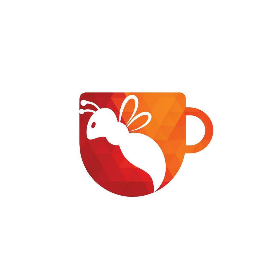 kaffe bi logotyp inspiration. Kafé eller dryck design mall. vektor