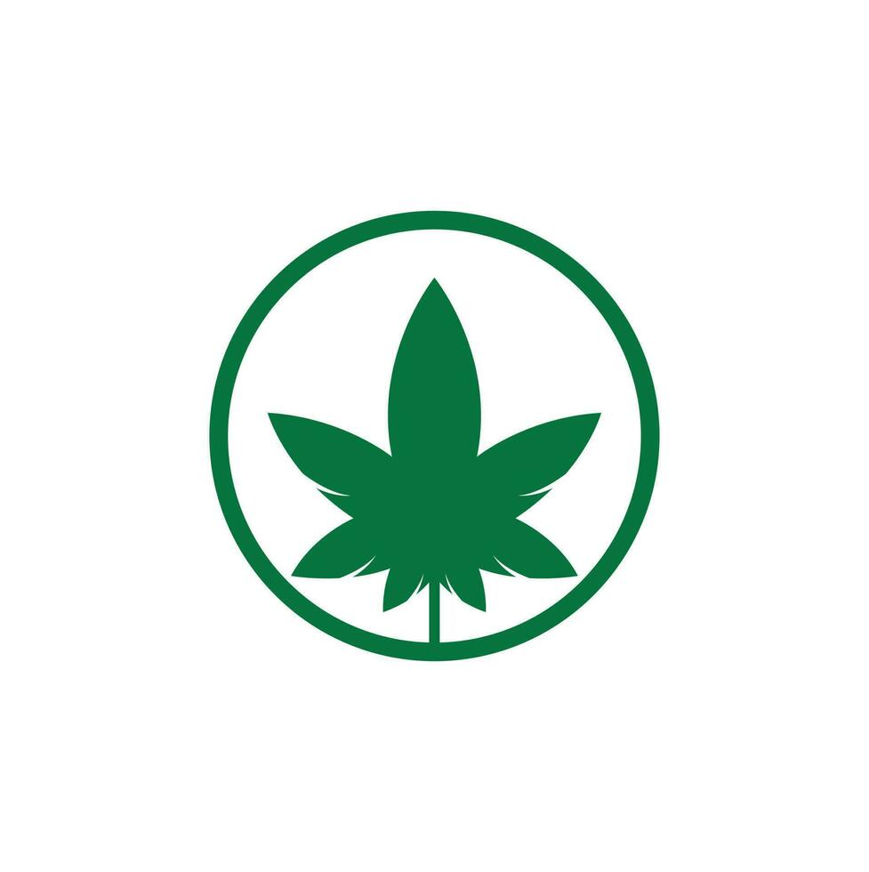 Cannabis-Logo-Design. Cannabis-Blatt-Natur-Logo-Vektor-Symbol vektor