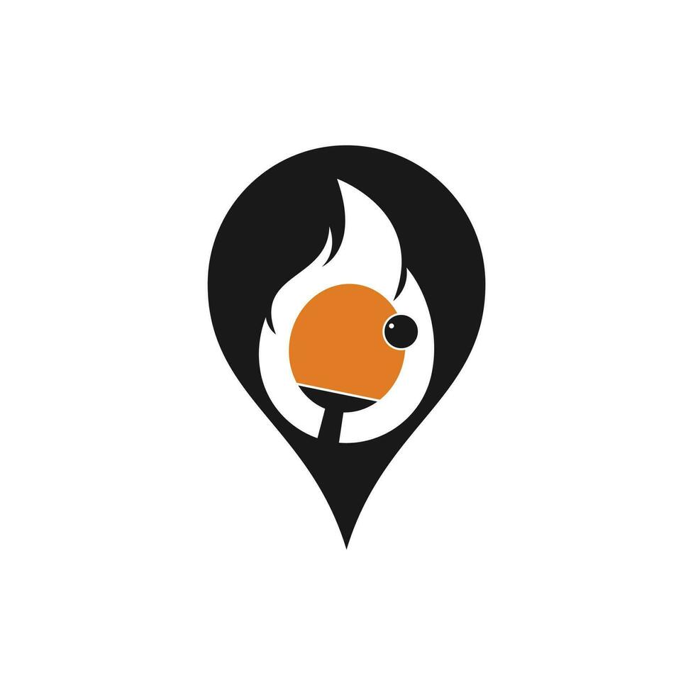 Brand- und Ping-Pong-GPS-Logo-Icon-Design-Vorlage. Tischtennis, Ping-Pong-Vektorsymbol vektor