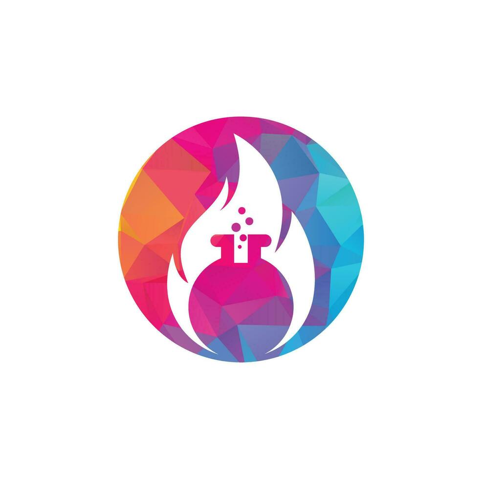 Feuerlabor-Logo-Design-Vorlage. Kombination aus Labor- und Feuerlogo. vektor