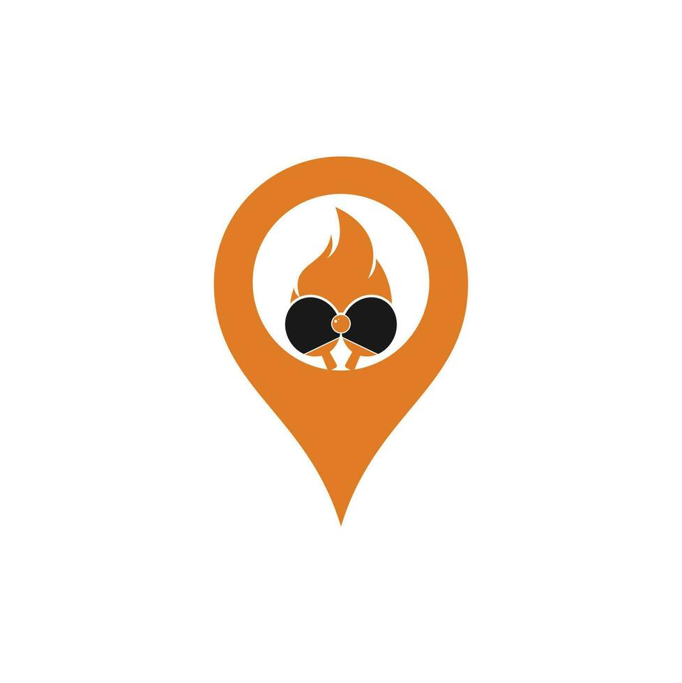 Brand- und Ping-Pong-GPS-Logo-Icon-Design-Vorlage. Tischtennis, Ping-Pong-Vektorsymbol vektor