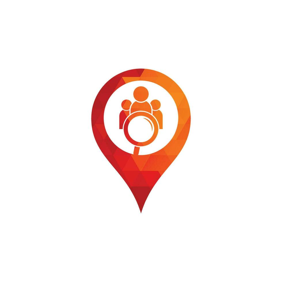 People Finder GPS-Logo Logo. Lupen-Logo. Lupen- und Menschen-Logo-Design-Ikone vektor