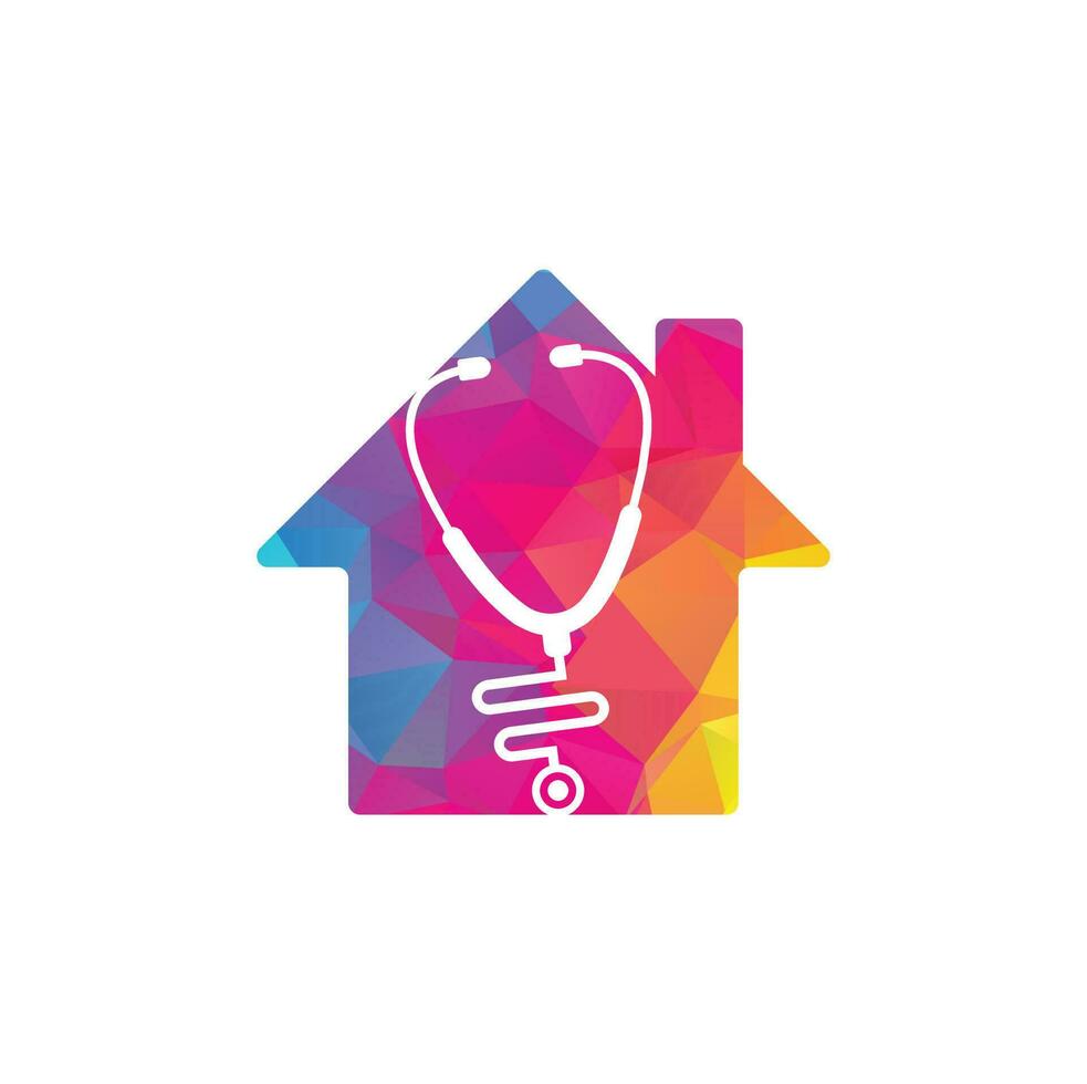 Stethoskop-Home-Shape-Konzept-Logo. medizinische Ikone. Gesundheitssymbol. vektor