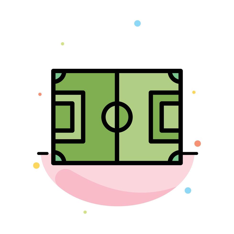 Feld Fußballspiel Pitch Soccer abstrakte flache Farbsymbolvorlage vektor