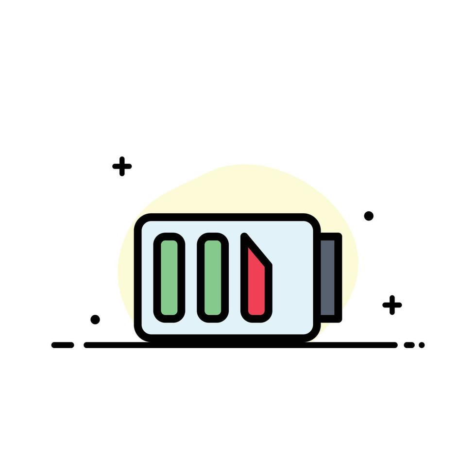 Laden Sie die Batterie Strom einfache Business flache Linie gefüllt Symbol Vektor Banner Vorlage