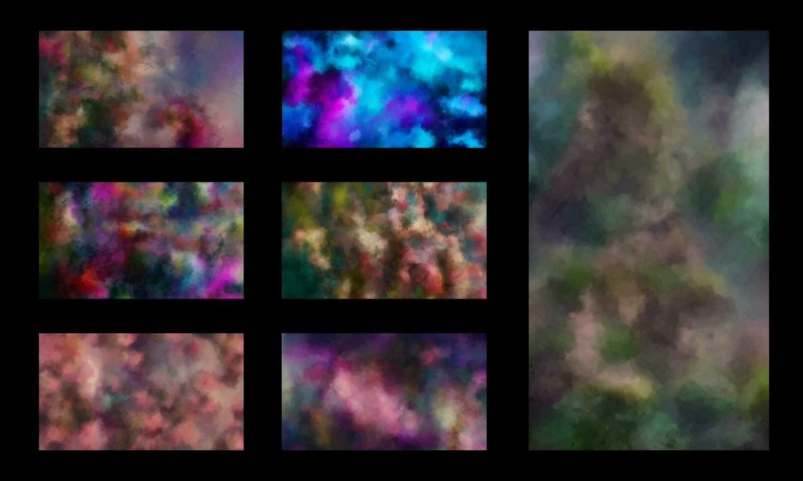 uppsättning av vattenfärg bakgrund, abstrakt färger, stock vektor