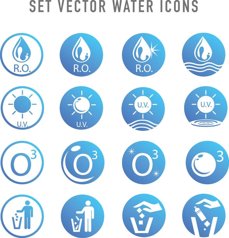 Wasser-Icon-Set-Vektor-Illustration. vektor