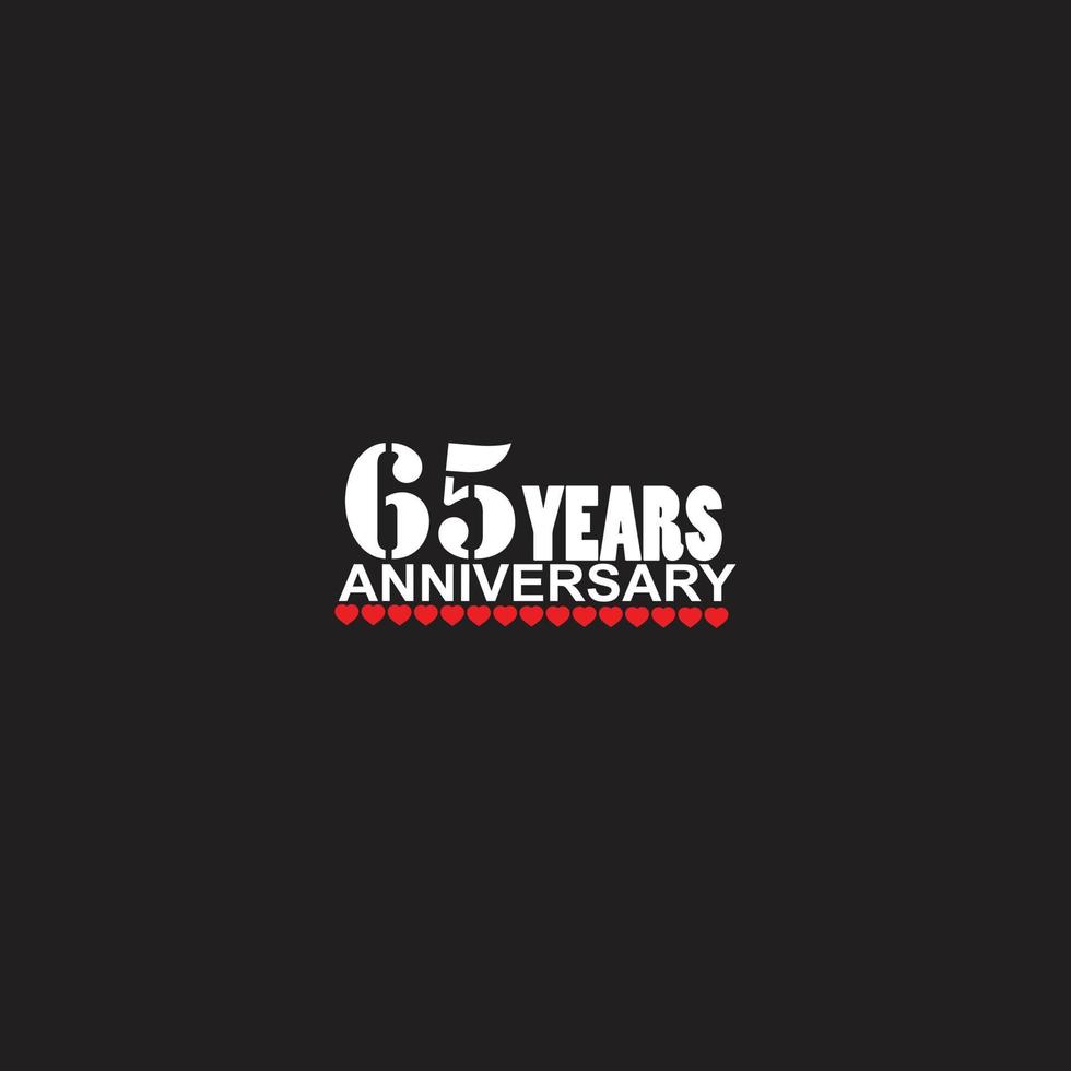 65 år årsdag firande logotyp, hand text, 65 år tecken, hälsning kort vektor
