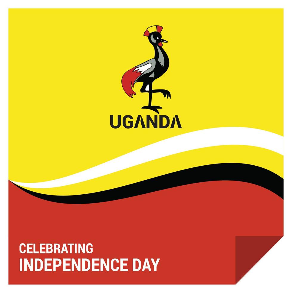 Uganda-Unabhängigkeitstag-Designvektor vektor