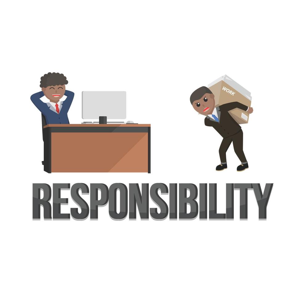 Business African Responsibility Design Charakter mit Text vektor