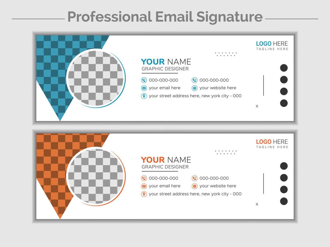 E-Mail-Signaturvorlage oder E-Mail-Fußzeilendesign vektor