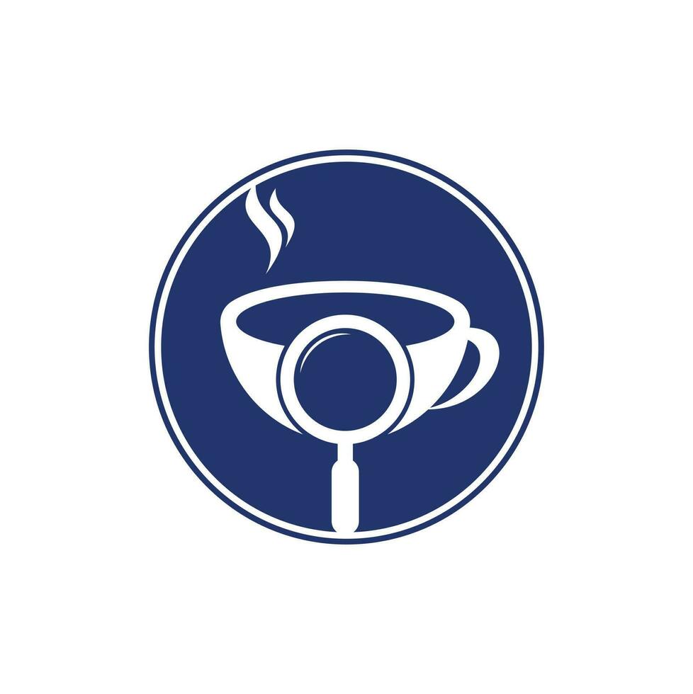 Sök kaffe logotyp mall design vektor. kaffe förstorande glas logotyp mall vektor. vektor