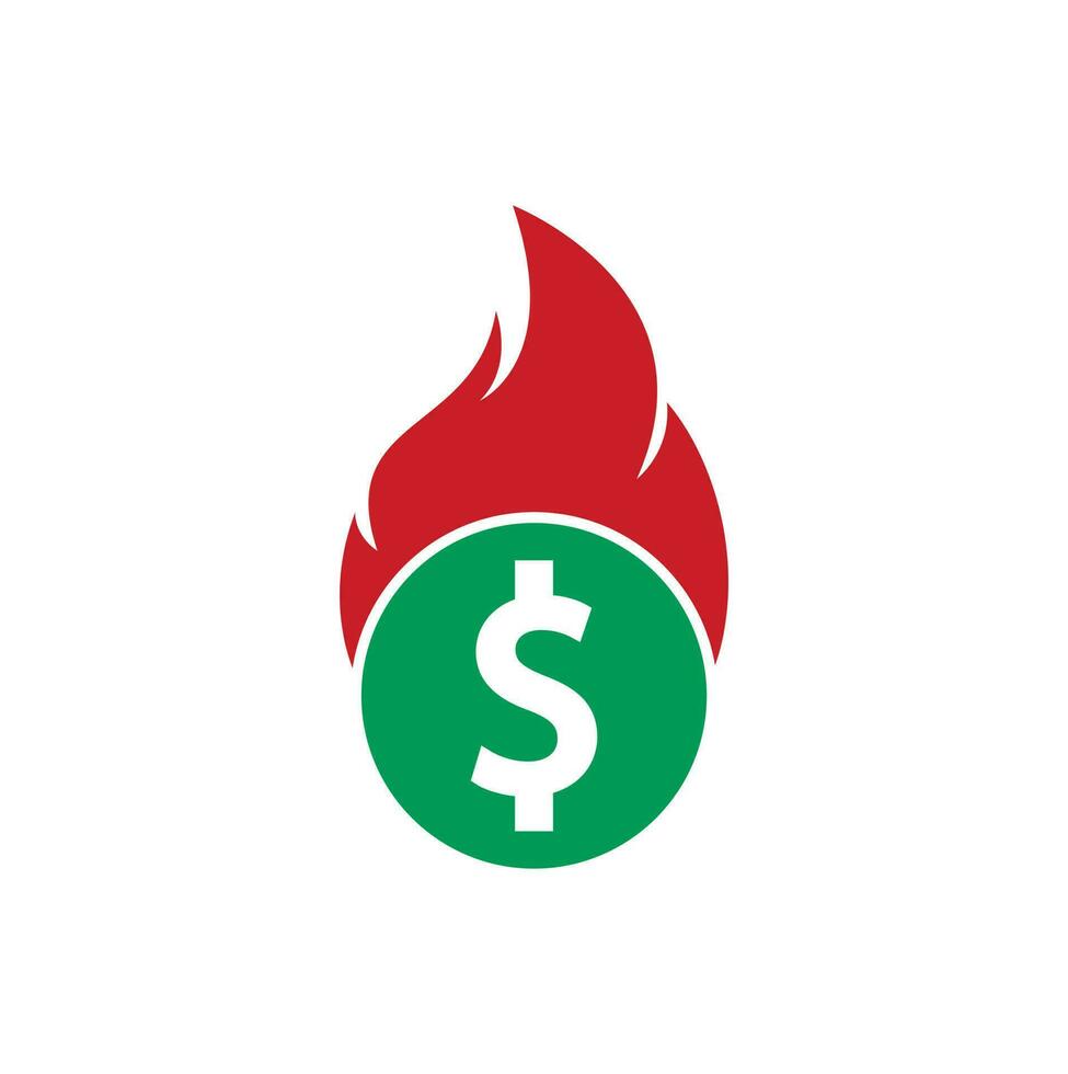 Feuergeld-Logo-Design-Vorlage. Geld-Feuer-Logo-Vorlage. vektor