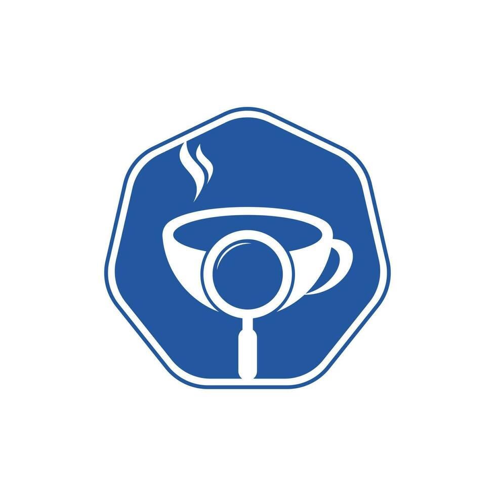Suchen Sie nach Kaffee-Logo-Vorlagen-Design-Vektor. Kaffee-Lupe-Logo-Vorlagenvektor. vektor