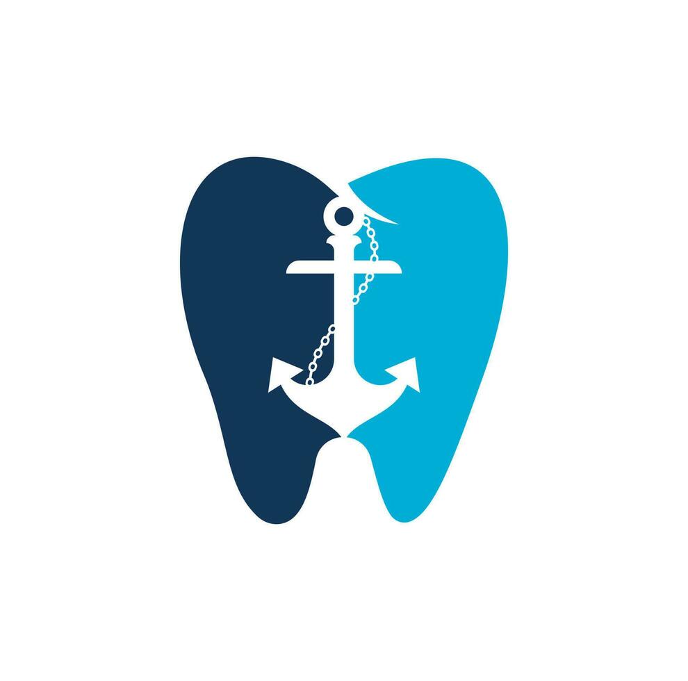 ankare dental tand tandläkare logotyp ikon design mall. ankare dental logotyp design mall inspiration vektor