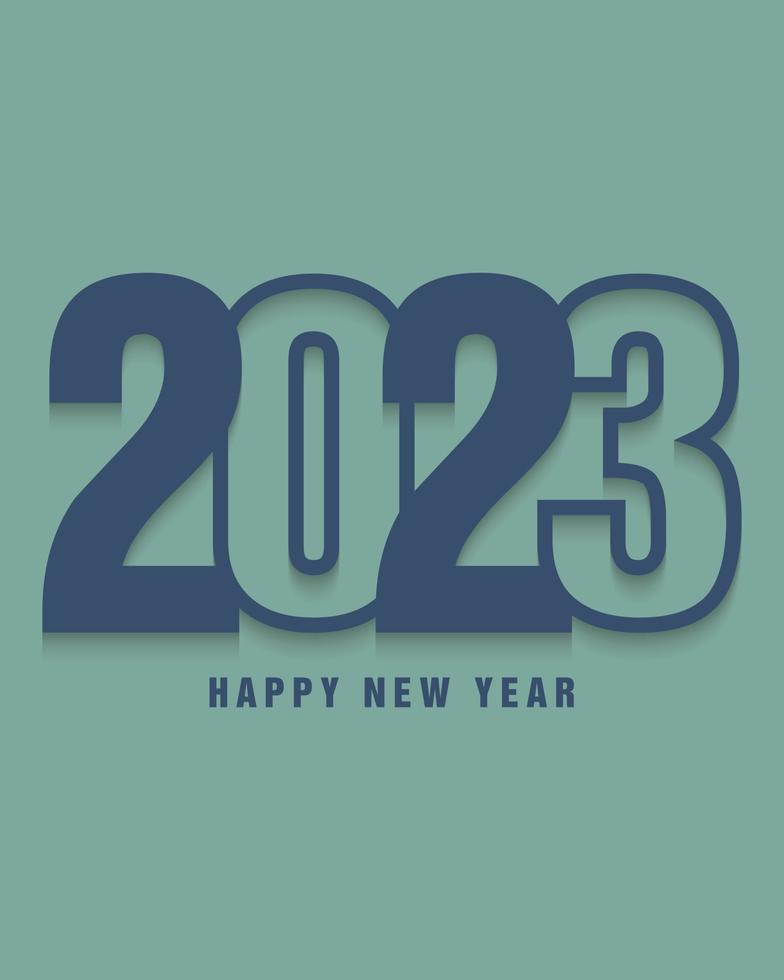 2023 ny år design mall med typografi logotyp. minimalistisk modern bakgrund för omslag, baner och kort. blå logotyp vektor