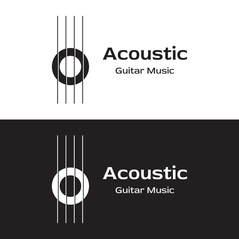 logotyp design för enkel gitarr musikalisk instrument, musik, band, leva musik, och akustik, nattklubbar. vektor