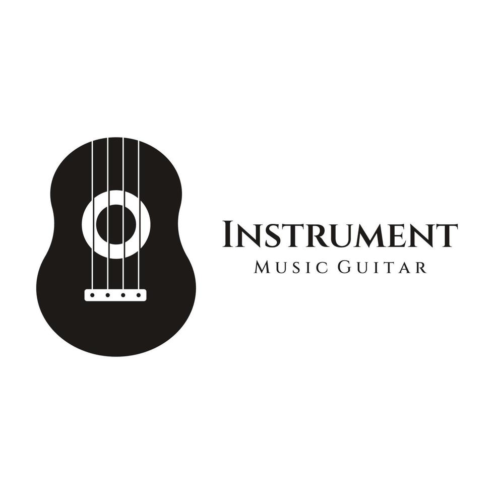 Logo-Design für einfache Gitarrenmusikinstrumente, Musik, Bands, Live-Musik und Akustik, Nachtclubs. vektor