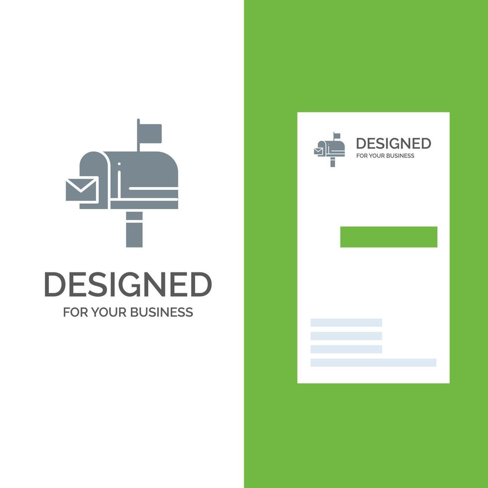 Mailbox-Nachricht E-Mail graues Logo-Design und Visitenkartenvorlage vektor