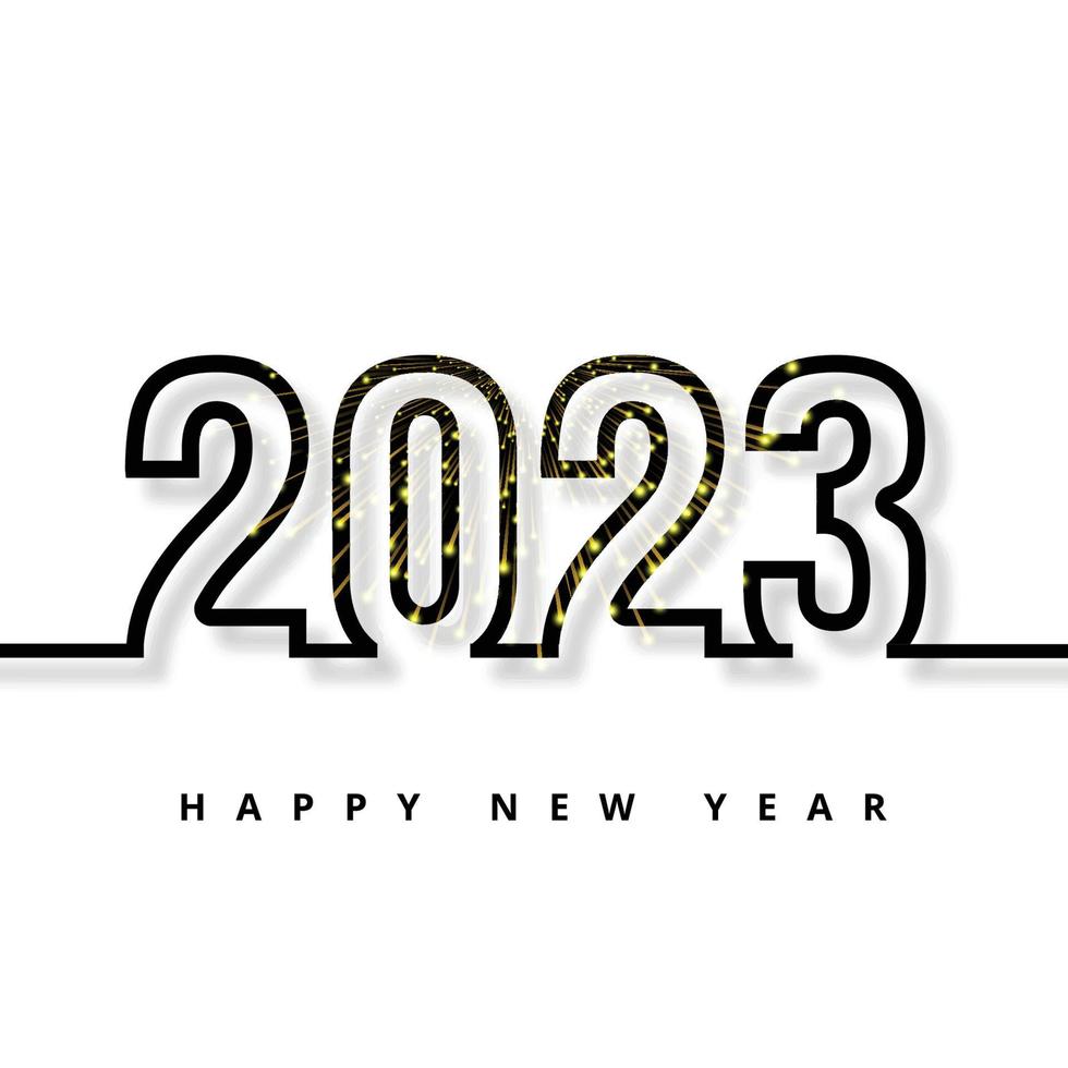 Feiertagsgrußkarte für guten Rutsch ins Neue Jahr 2023 glänzender Hintergrund vektor