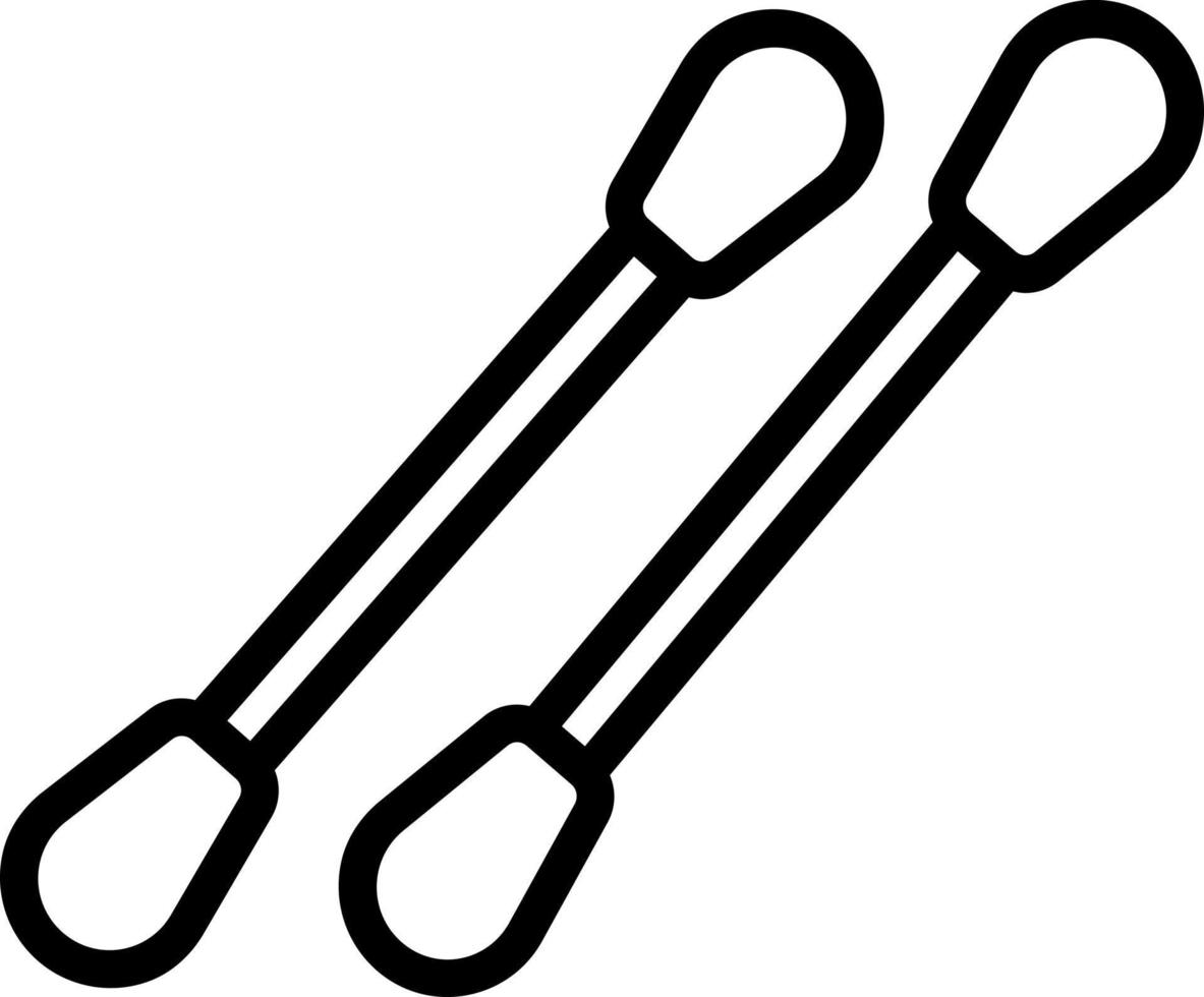 Liniensymbol für Wattestäbchen vektor