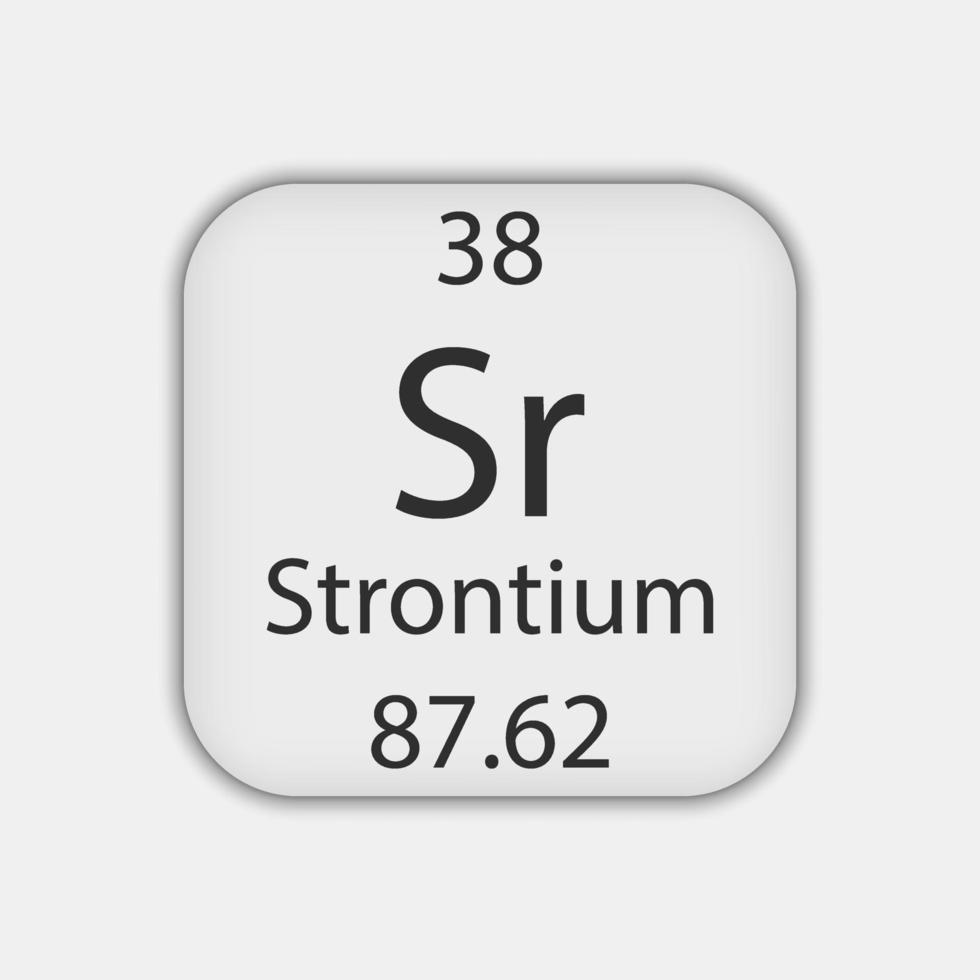 strontium symbol. kemiskt element i det periodiska systemet. vektor illustration.