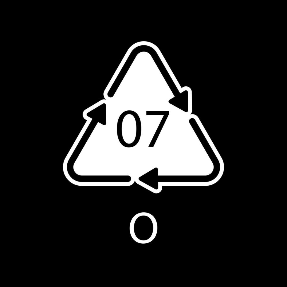 o 07 Recycling-Code-Symbol. Kunststoff-Recycling-Vektor-Polyethylen-Zeichen. vektor