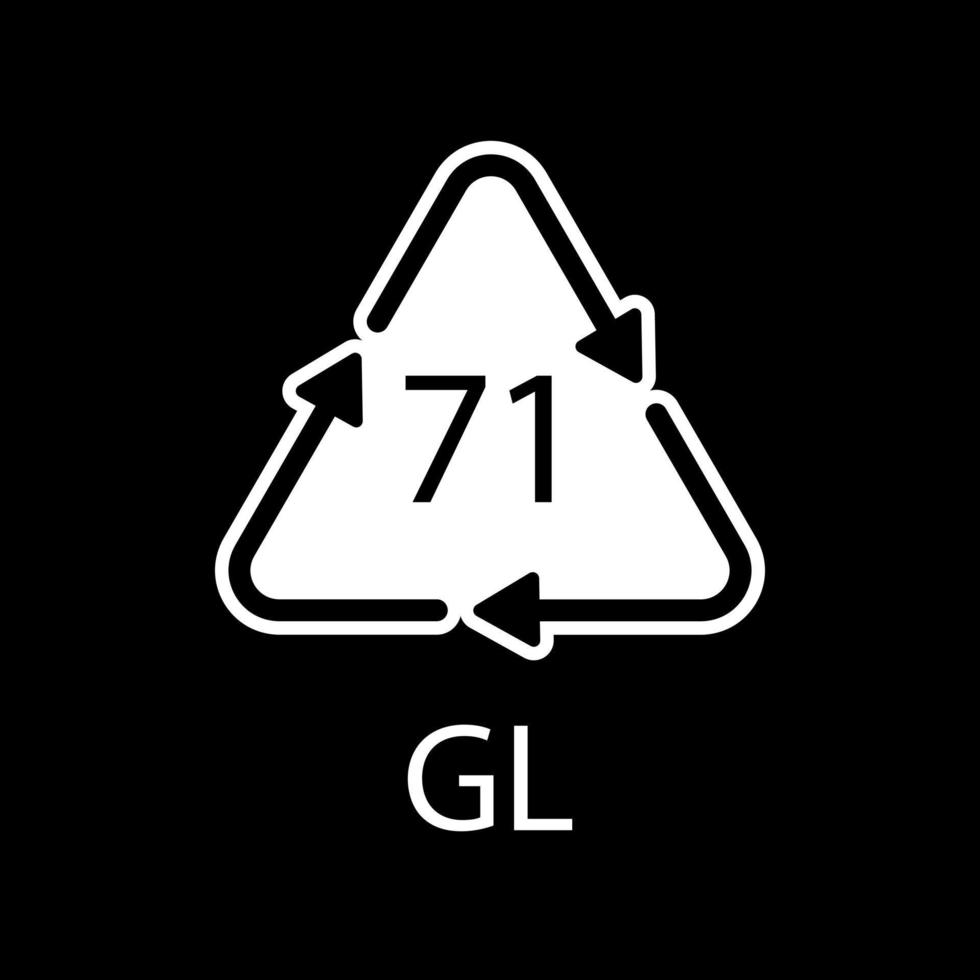 Grünglas Recyclingcode 71 gl. Vektor-Illustration vektor