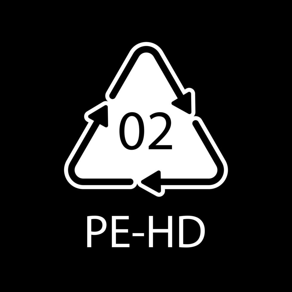 högdensitetspolyeten 02 pe-hd ikonsymbol vektor