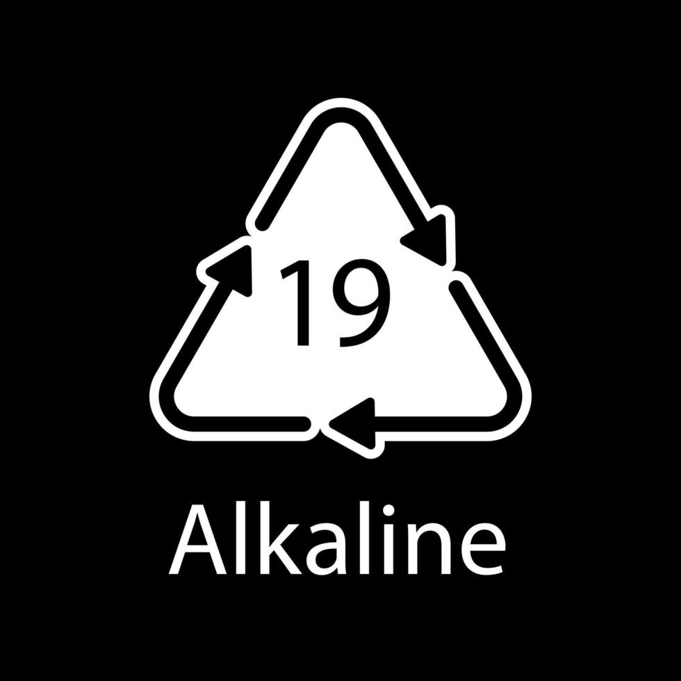 batteriåtervinningskod alkalisk 19 . vektor illustration