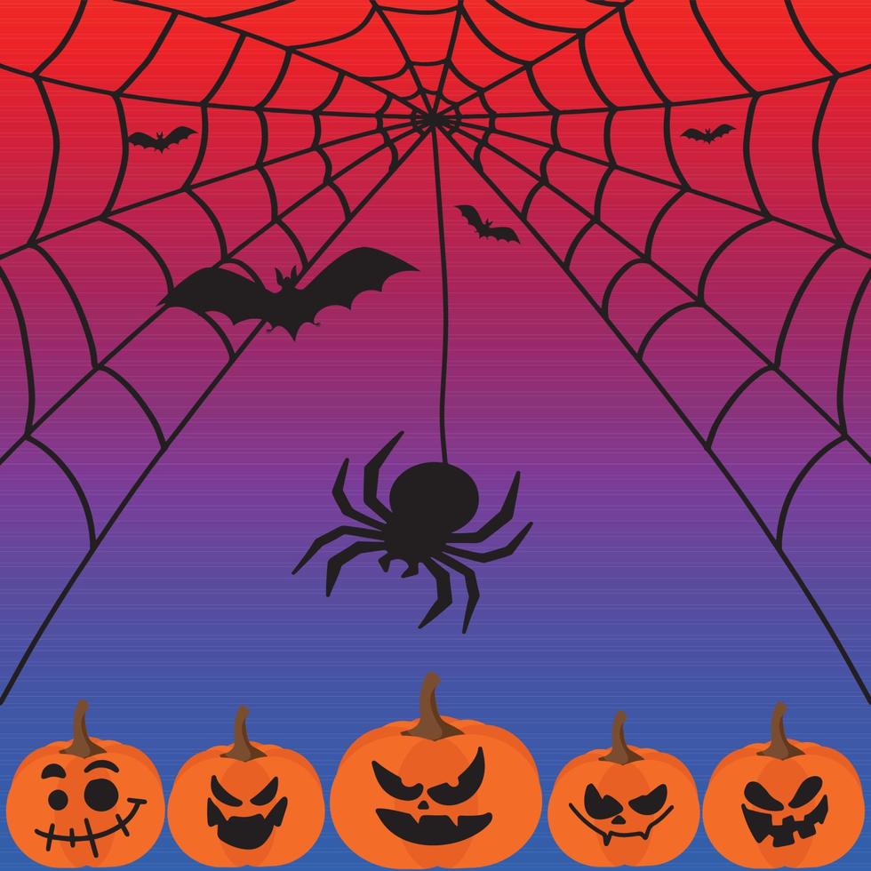 baner med Lycklig halloween pumpor. vektor illustration