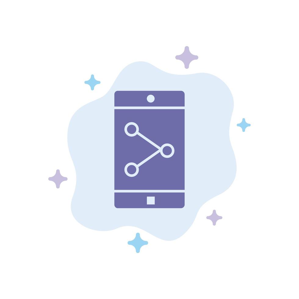 App teilen mobile mobile Anwendung blaues Symbol auf abstraktem Wolkenhintergrund vektor