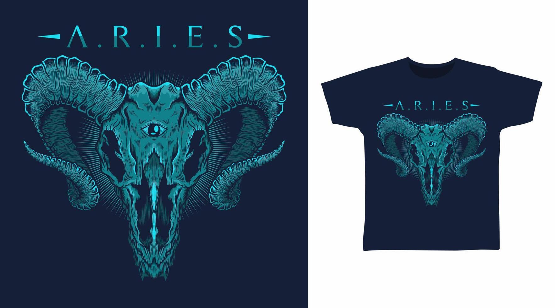 get huvud aries vektor illustration t-shirt design begrepp.