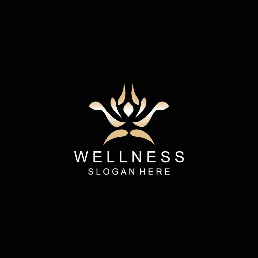 Wellness-Logo-Icon-Design-Vorlage flacher Vektor