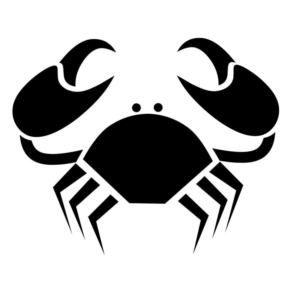 Krabben-Silhouette-Symbol auf weißem Hintergrund. ideal für Meeresfrüchte-Logos und Meerestier-Weblogos. Vektor-Illustration vektor