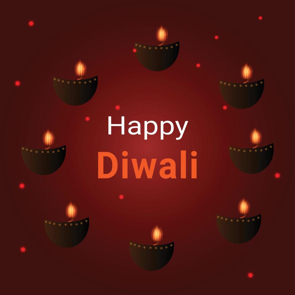 Happy Diwali Art Design-Vorlage vektor