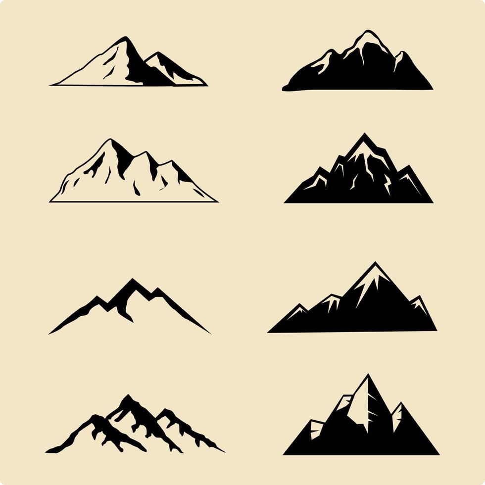 uppsättning av ikoner av bergen vektor illustration, design element för logotyp
